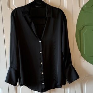 Zara Black Button Down Shirt